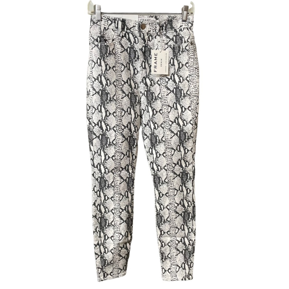 Frame Denim Ali‎ High Rise Cigarette Snake Skin Jeans Size 26